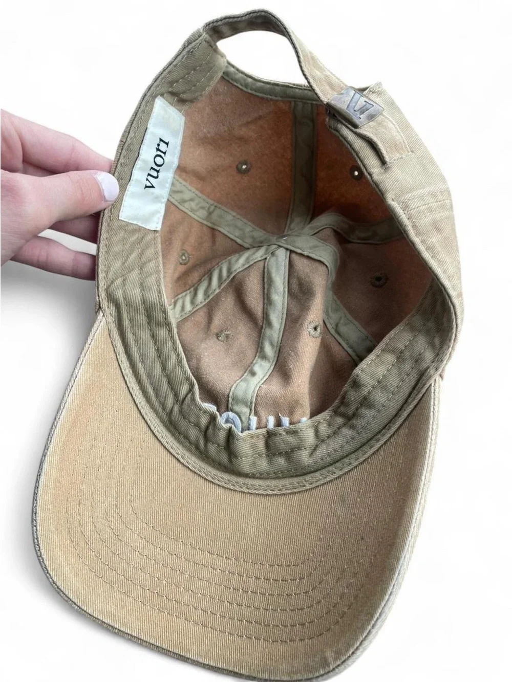 Vuori Tan Baseball Cap with White Embroidery